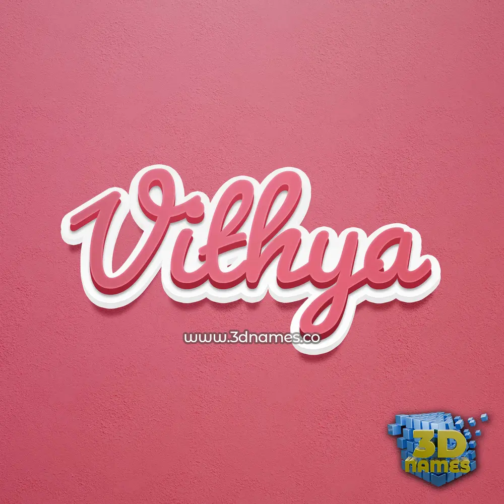vithya in Red Scribble style - 3D name wallpaper