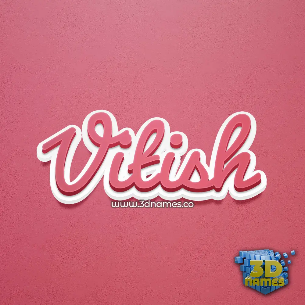 vitish in Red Scribble style - 3D name wallpaper