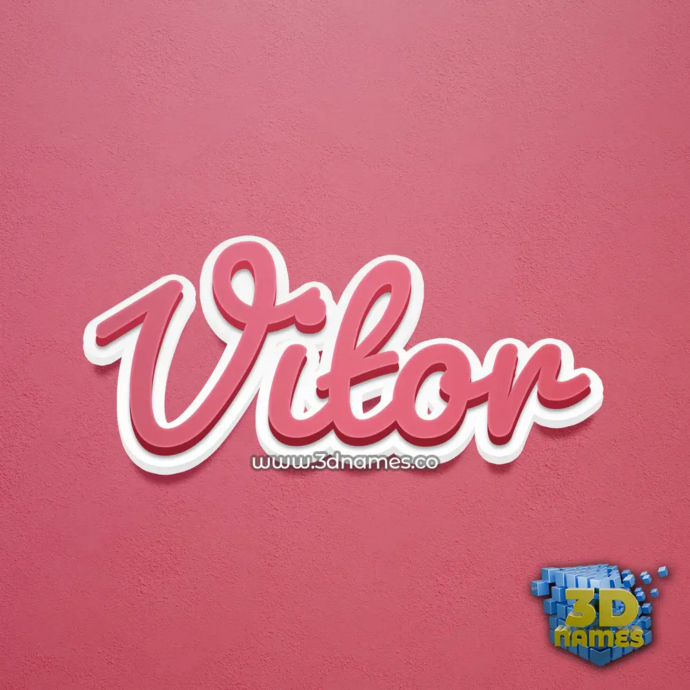 vitor in Red Scribble style - 3D name wallpaper