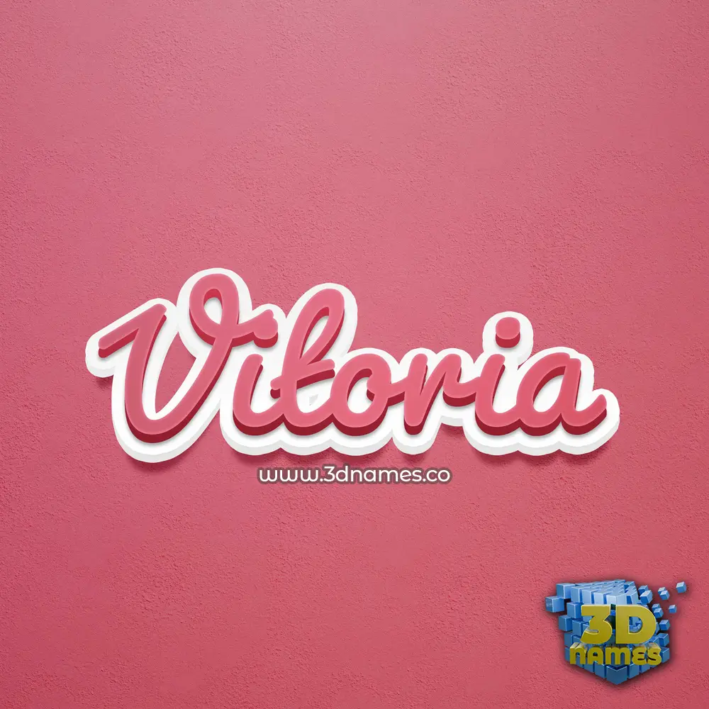 vitoria in Red Scribble style - 3D name wallpaper