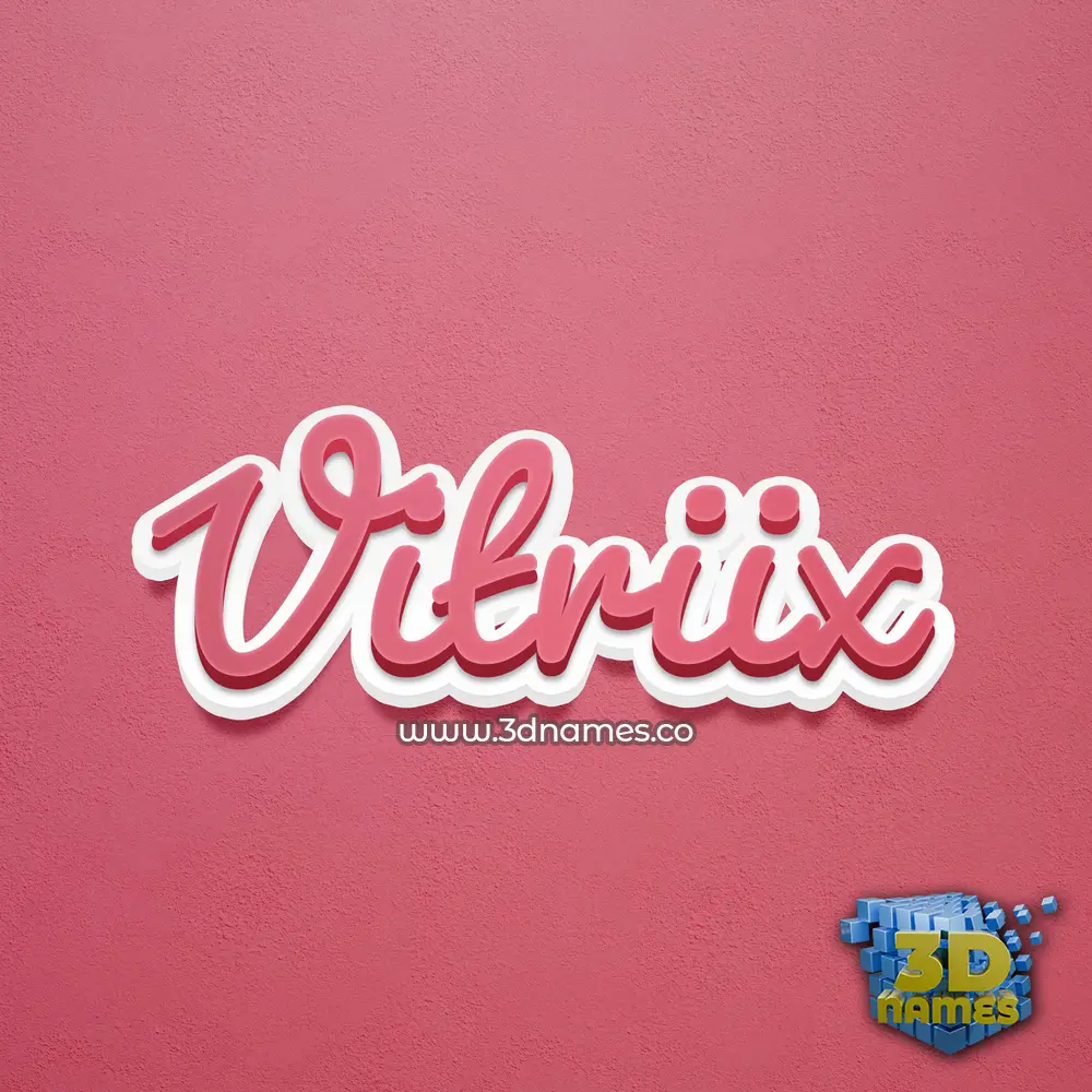 vitriix in Red Scribble style - 3D name wallpaper