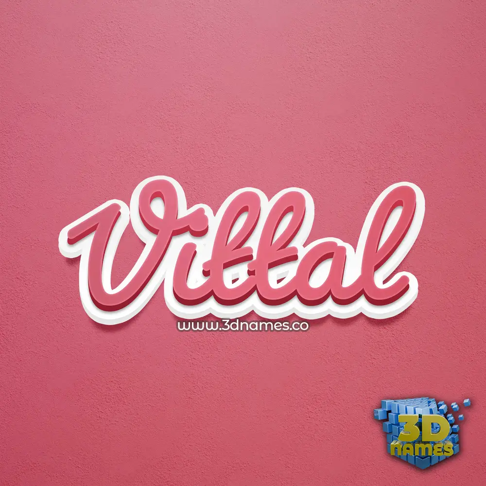 vittal in Red Scribble style - 3D name wallpaper
