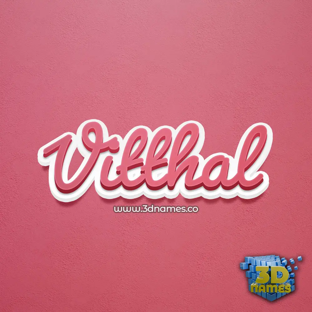 vitthal in Red Scribble style - 3D name wallpaper