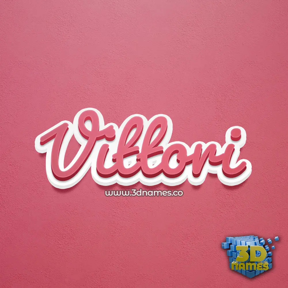 vittori in Red Scribble style - 3D name wallpaper