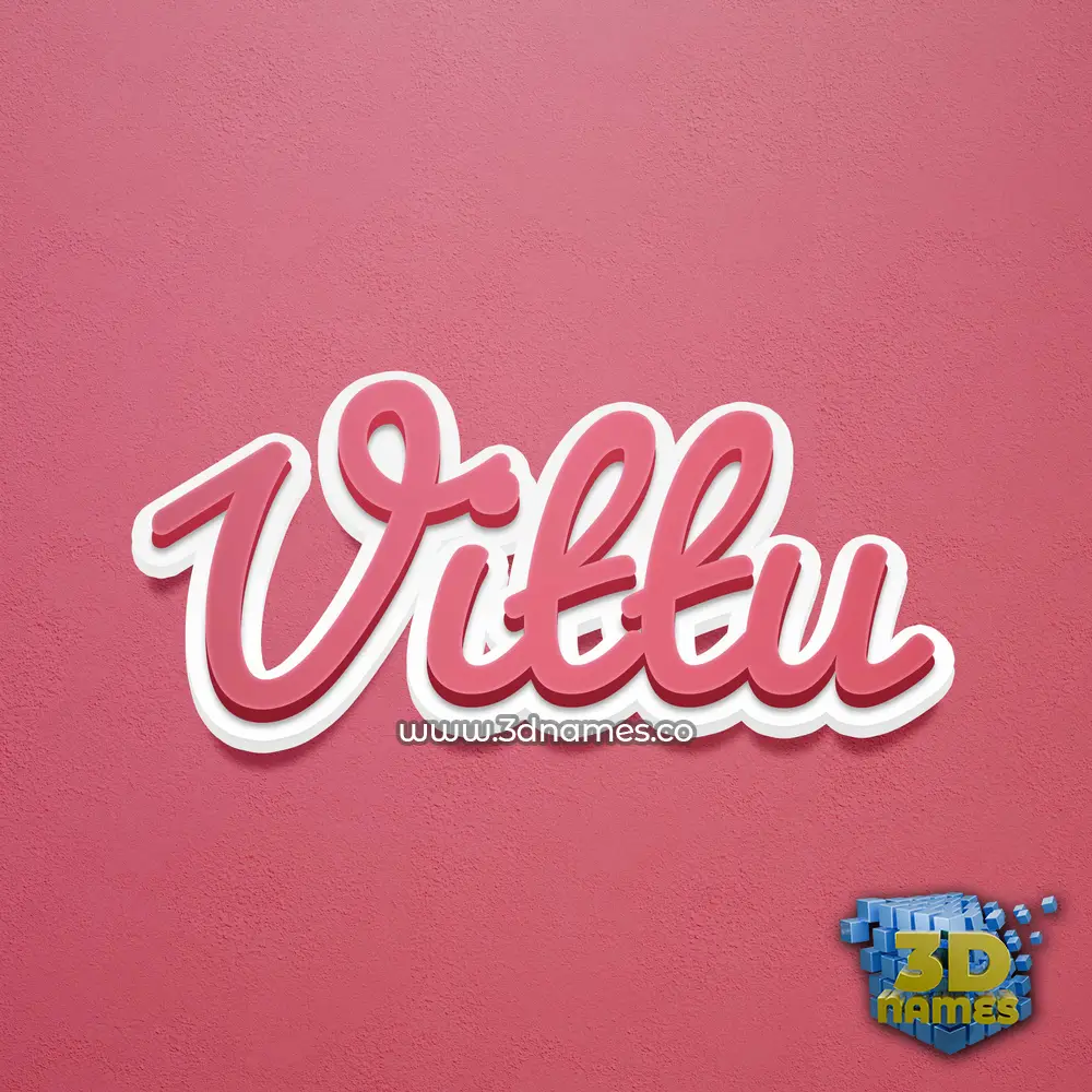 vittu in Red Scribble style - 3D name wallpaper