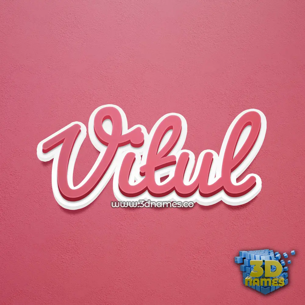 vitul in Red Scribble style - 3D name wallpaper