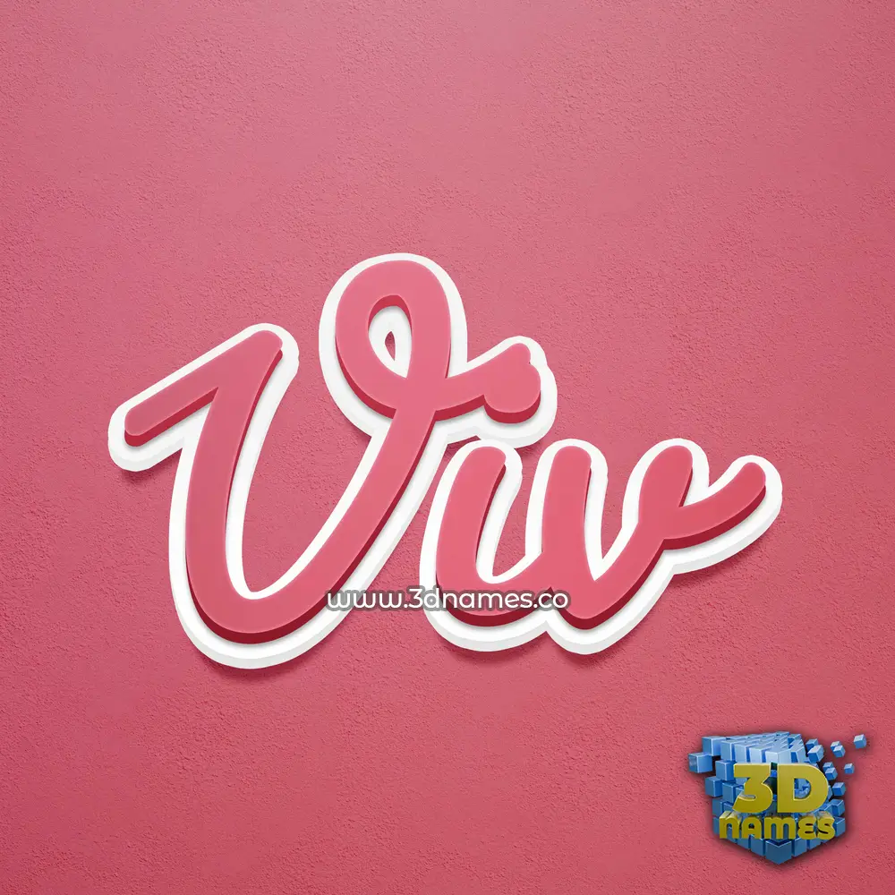 viv in Red Scribble style - 3D name wallpaper