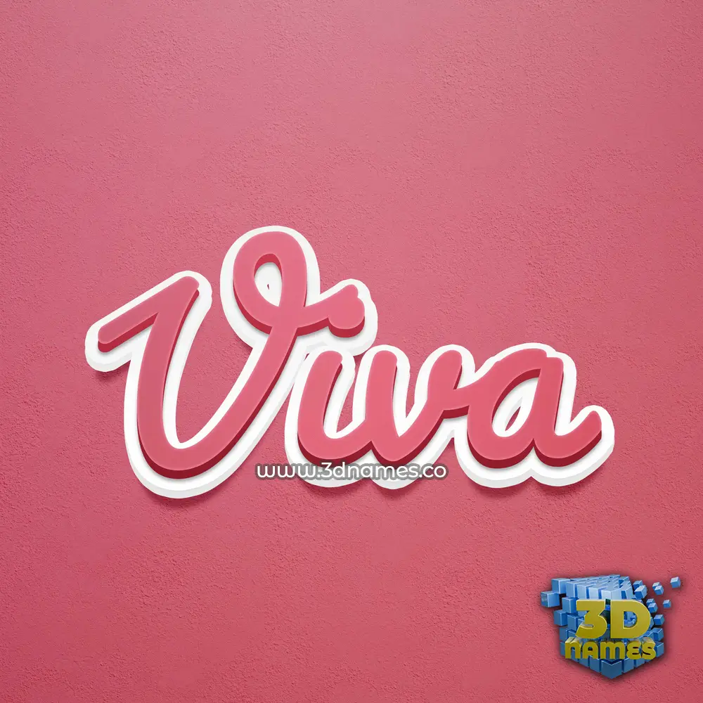 viva in Red Scribble style - 3D name wallpaper