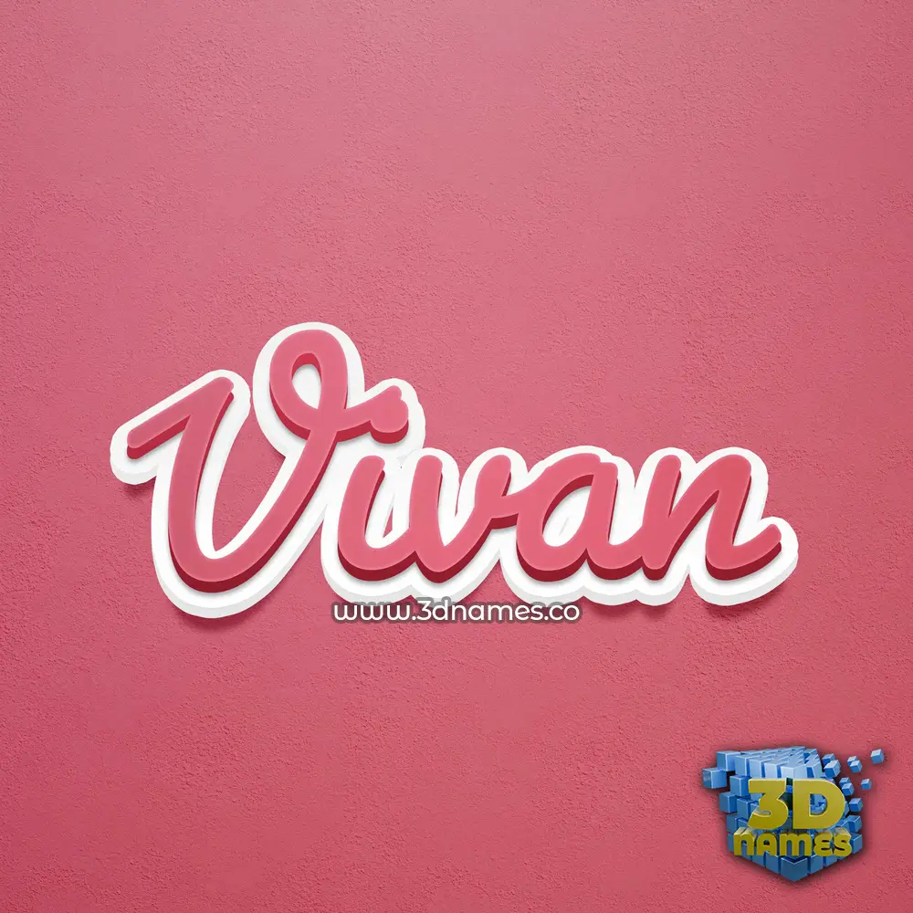 vivan in Red Scribble style - 3D name wallpaper