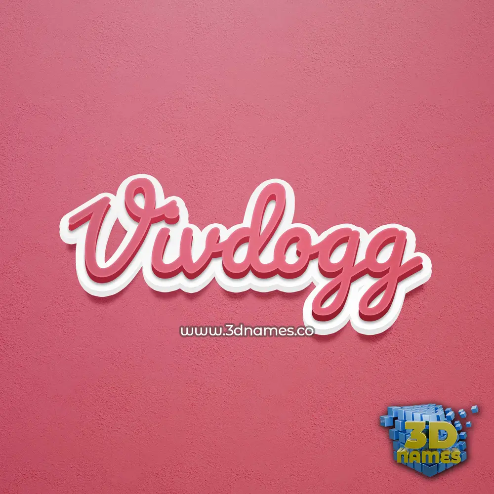 vivdogg in Red Scribble style - 3D name wallpaper
