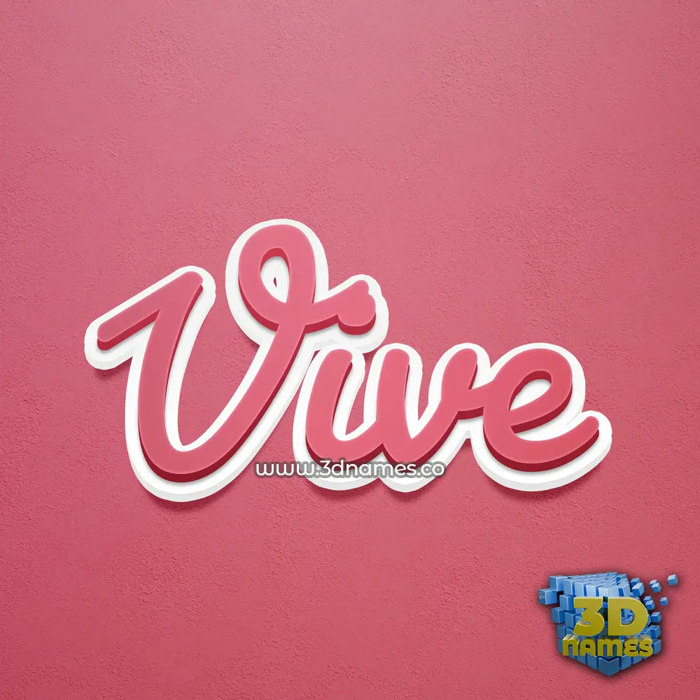 vive in Red Scribble style - 3D name wallpaper