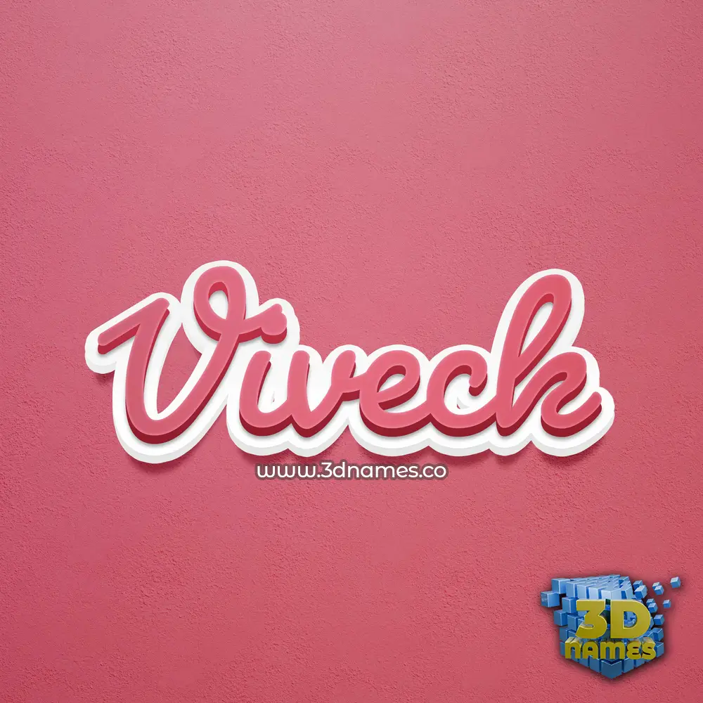 viveck in Red Scribble style - 3D name wallpaper
