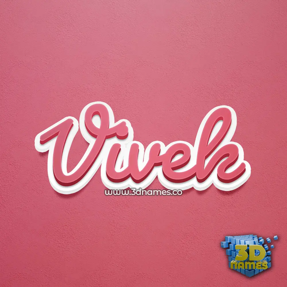 vivek in Red Scribble style - 3D name wallpaper
