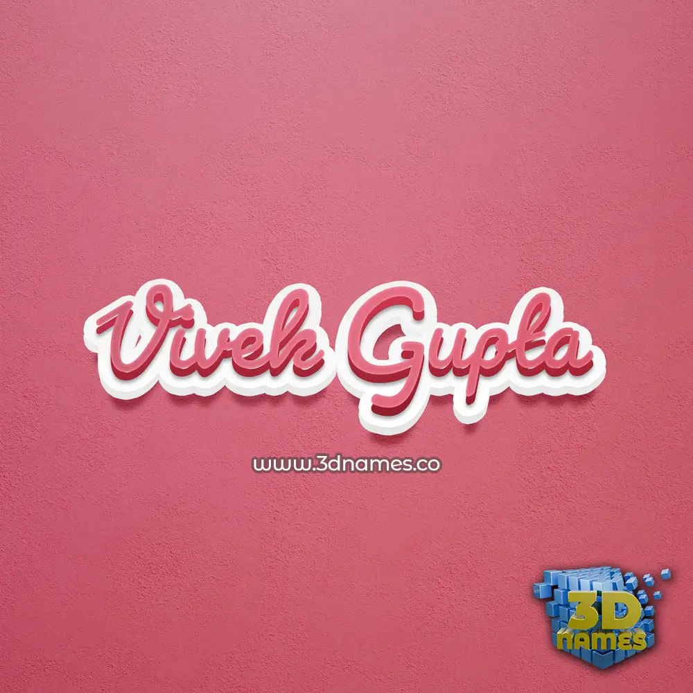 vivek gupta in Red Scribble style - 3D name wallpaper