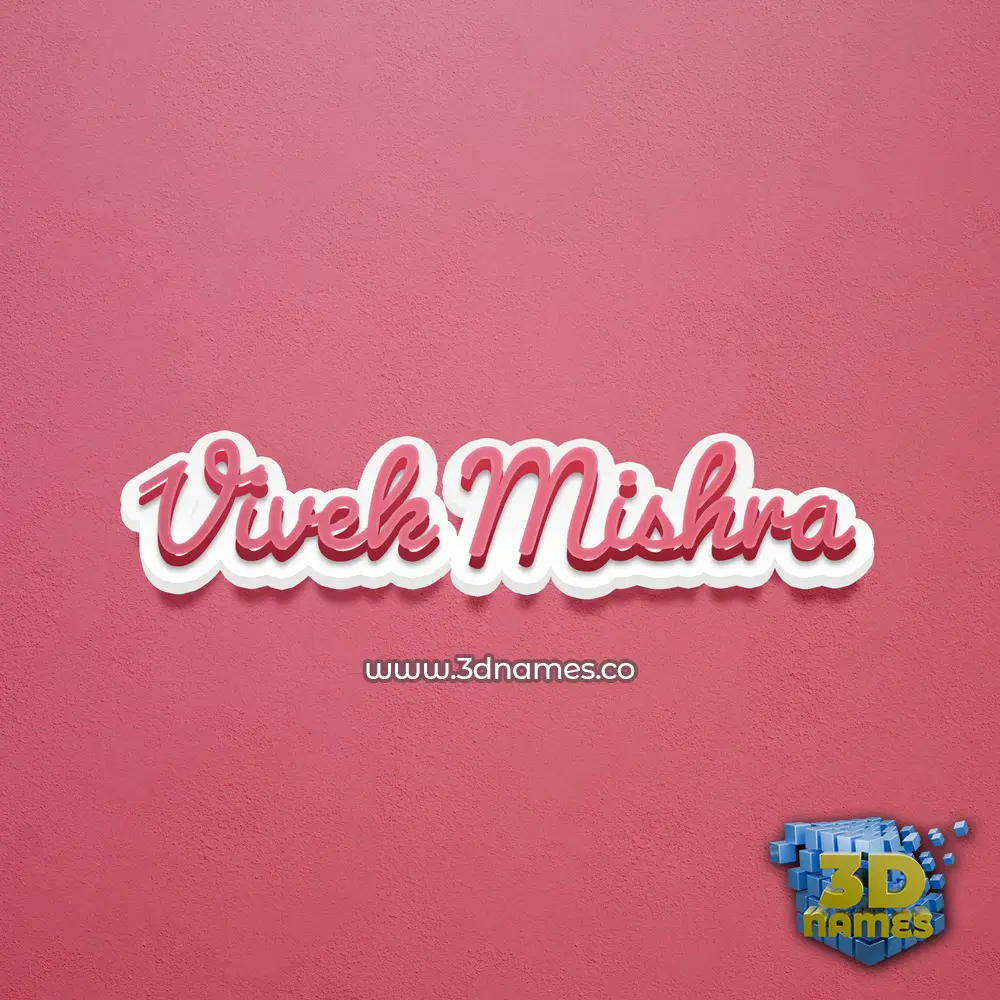 vivek mishra in Red Scribble style - 3D name wallpaper