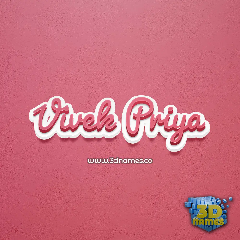vivek priya in Red Scribble style - 3D name wallpaper