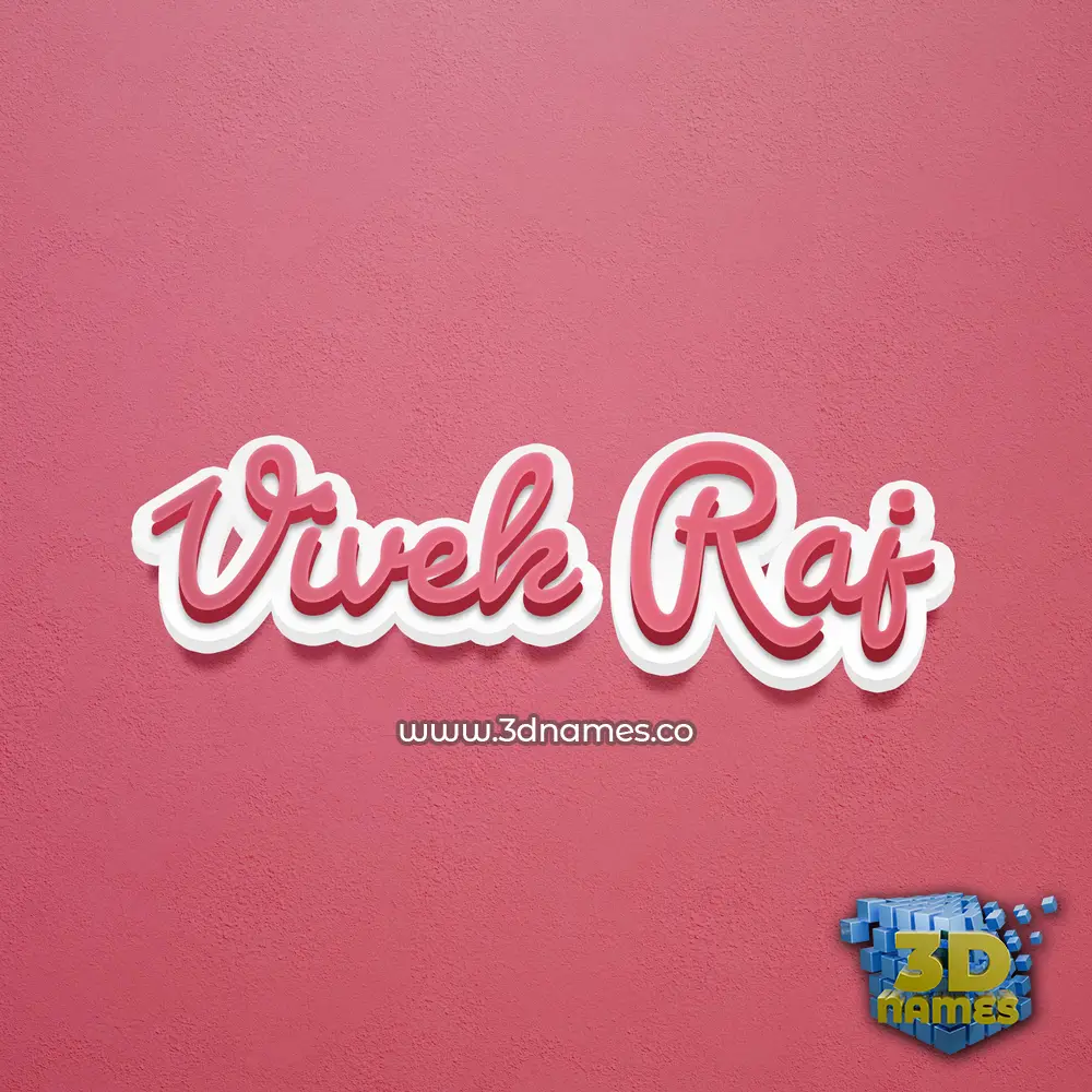 vivek raj in Red Scribble style - 3D name wallpaper