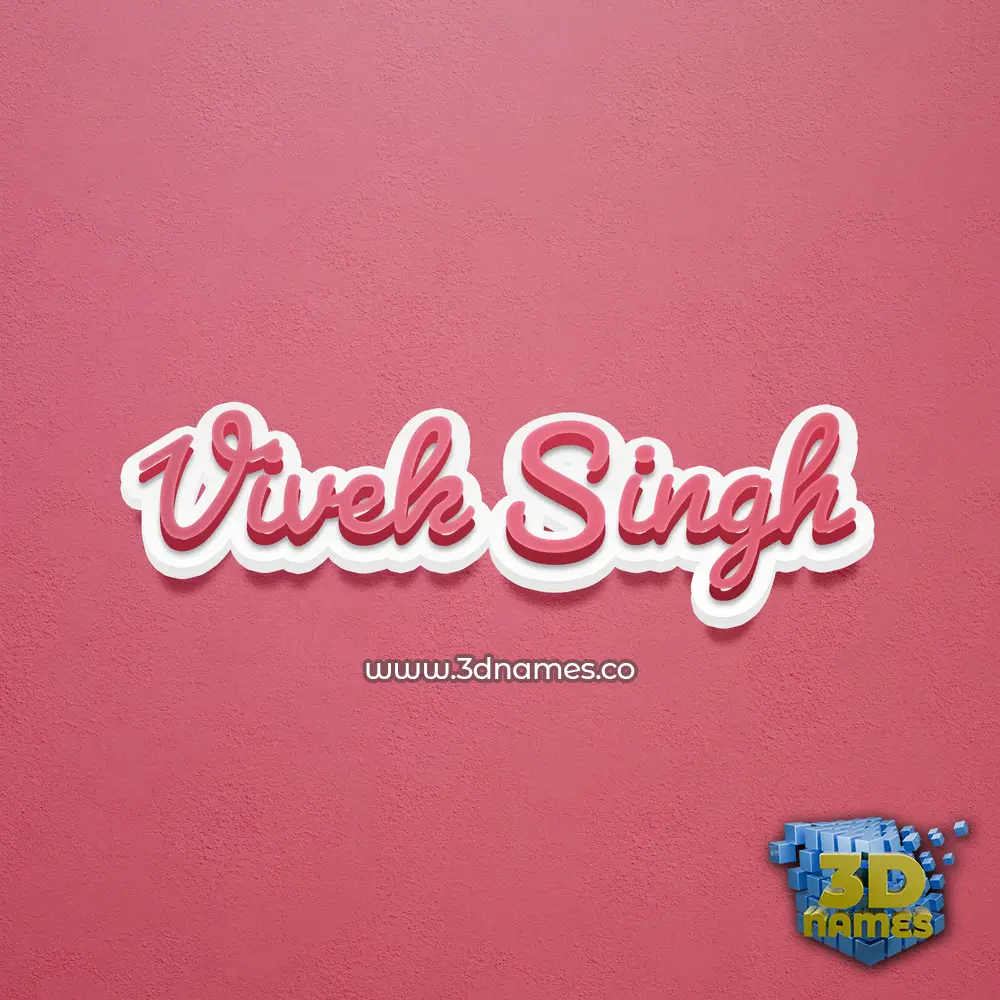vivek singh in Red Scribble style - 3D name wallpaper