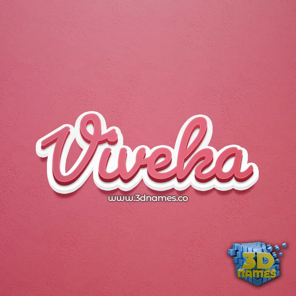 viveka in Red Scribble style - 3D name wallpaper