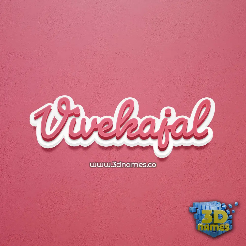 vivekajal in Red Scribble style - 3D name wallpaper