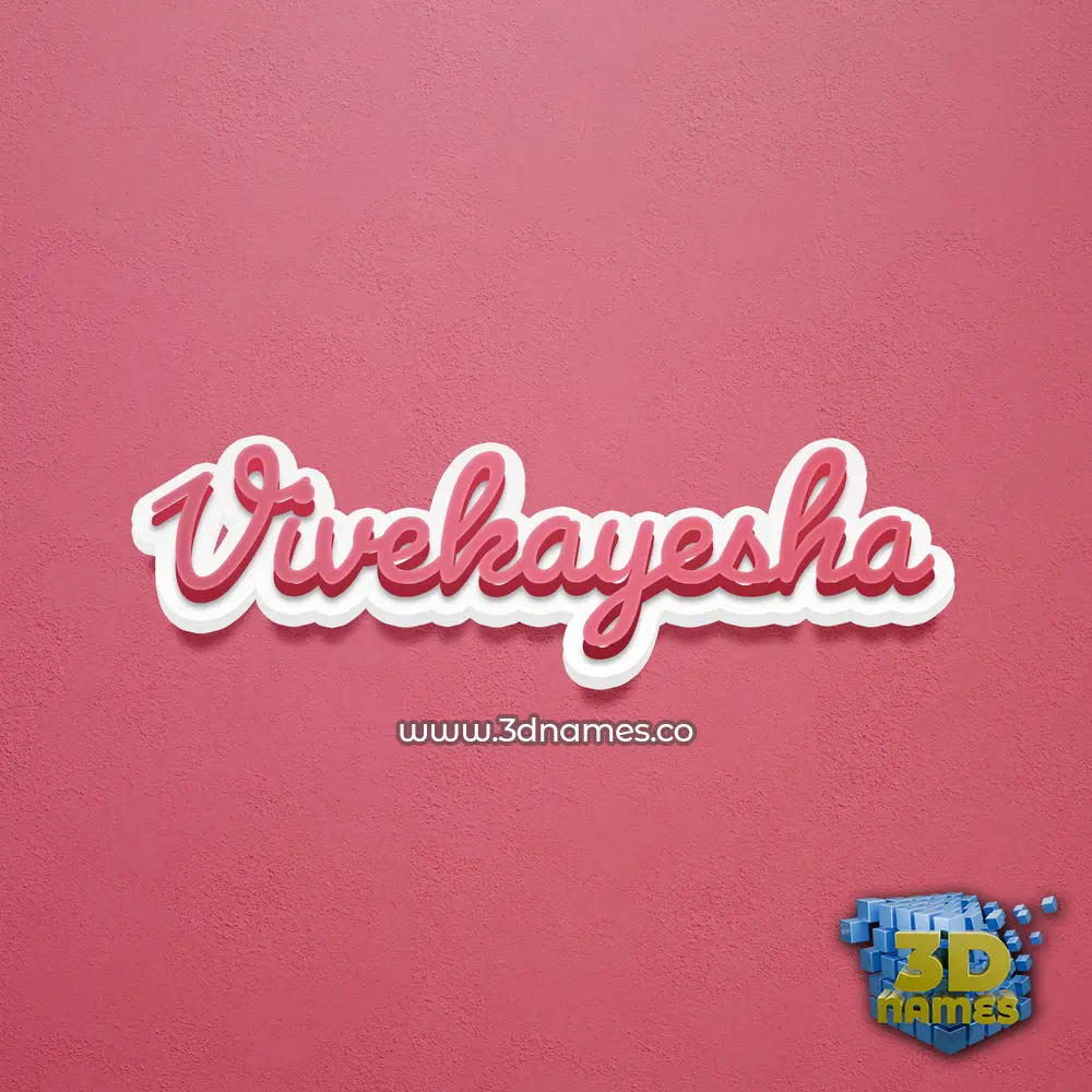 vivekayesha in Red Scribble style - 3D name wallpaper