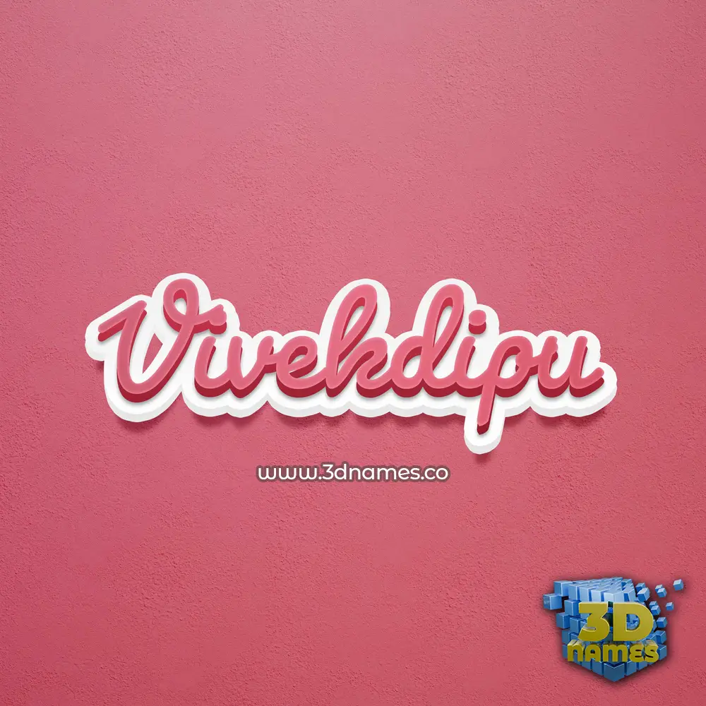 vivekdipu in Red Scribble style - 3D name wallpaper