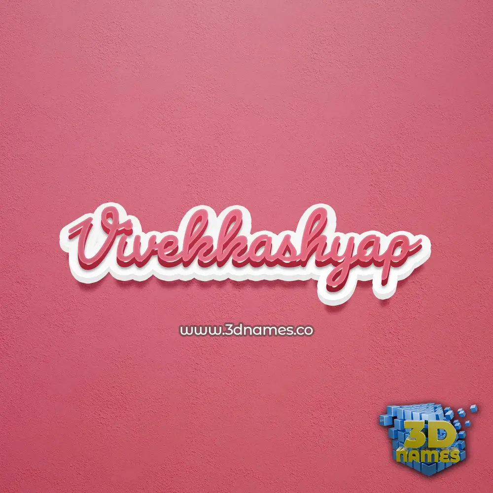vivekkashyap in Red Scribble style - 3D name wallpaper