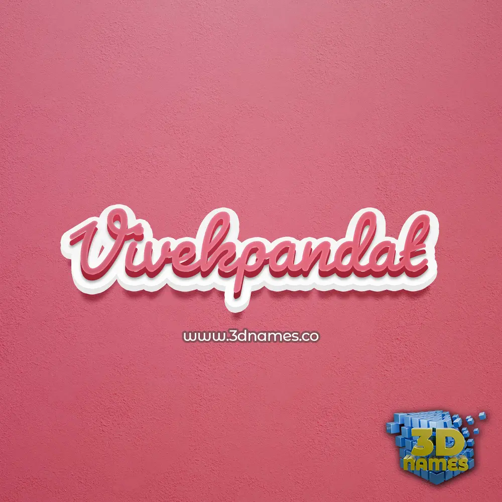 vivekpandat in Red Scribble style - 3D name wallpaper