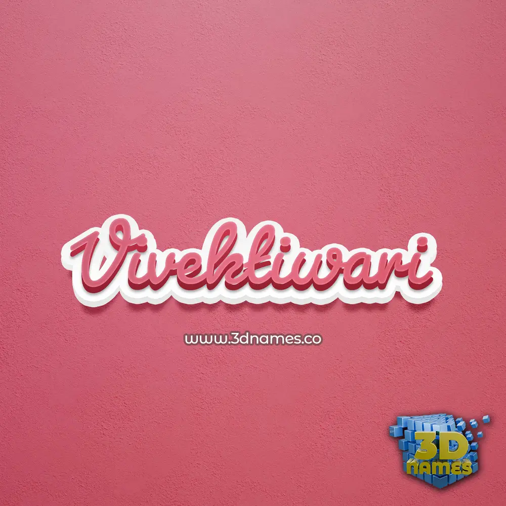 vivektiwari in Red Scribble style - 3D name wallpaper