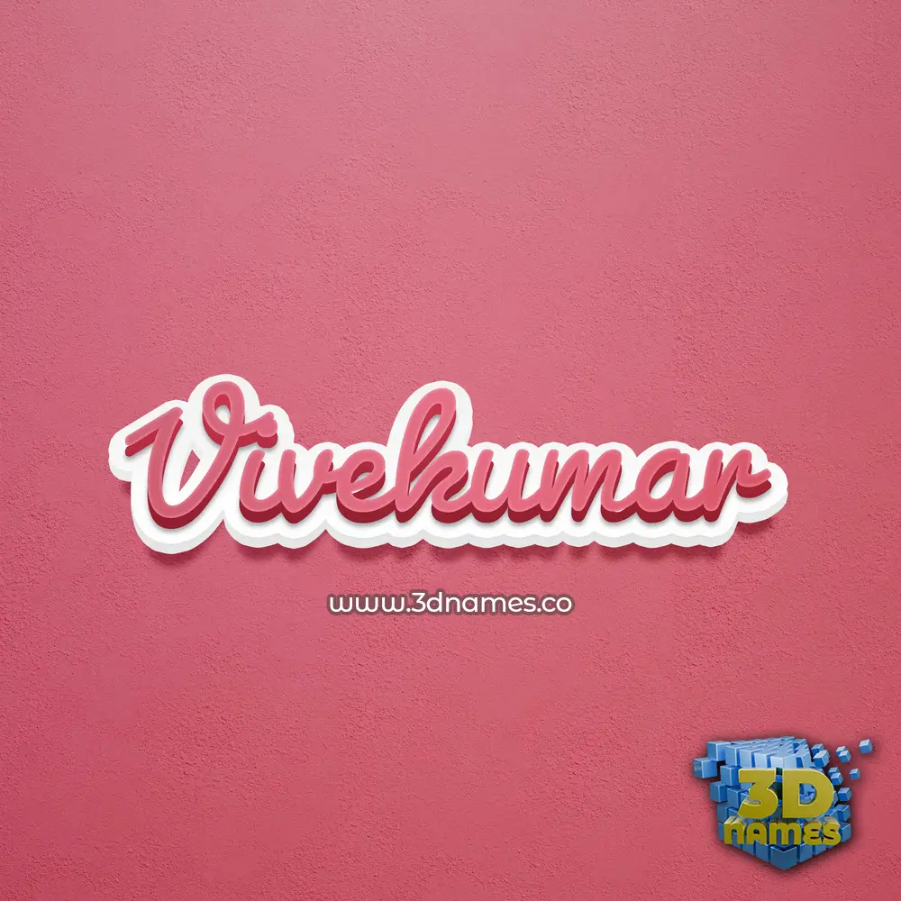 vivekumar in Red Scribble style - 3D name wallpaper