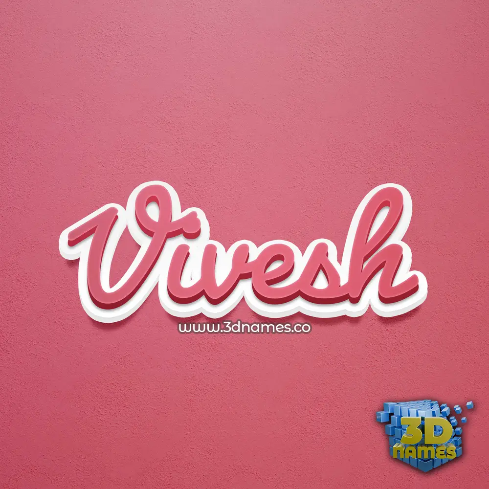 vivesh in Red Scribble style - 3D name wallpaper