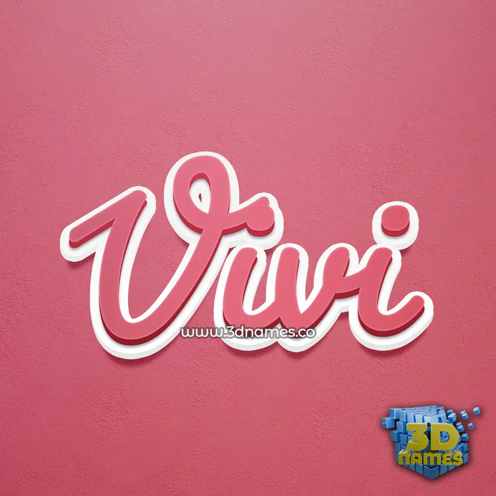 vivi in Red Scribble style - 3D name wallpaper