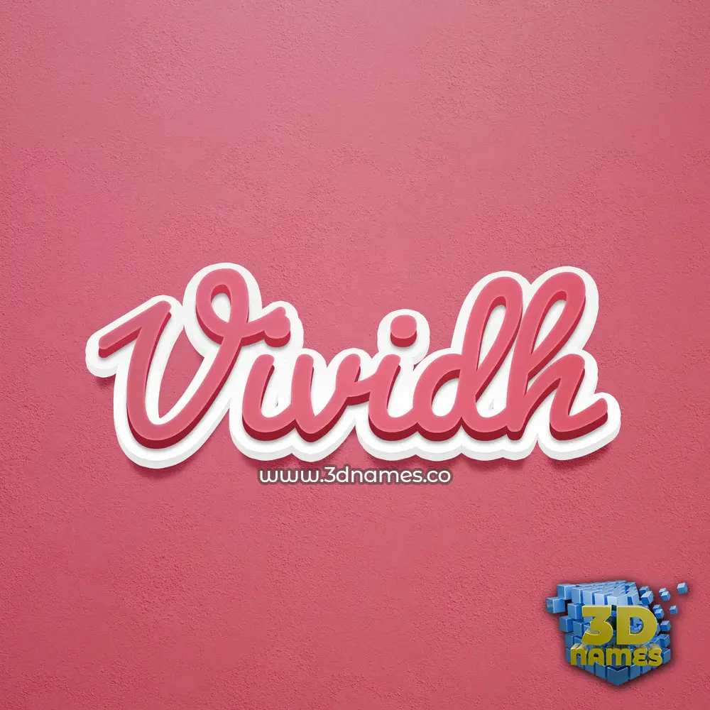 vividh in Red Scribble style - 3D name wallpaper
