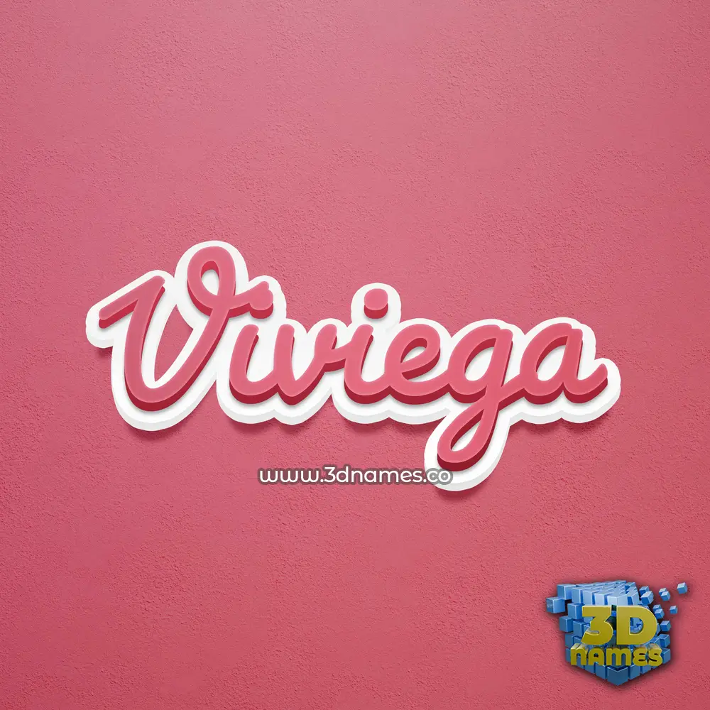 viviega in Red Scribble style - 3D name wallpaper