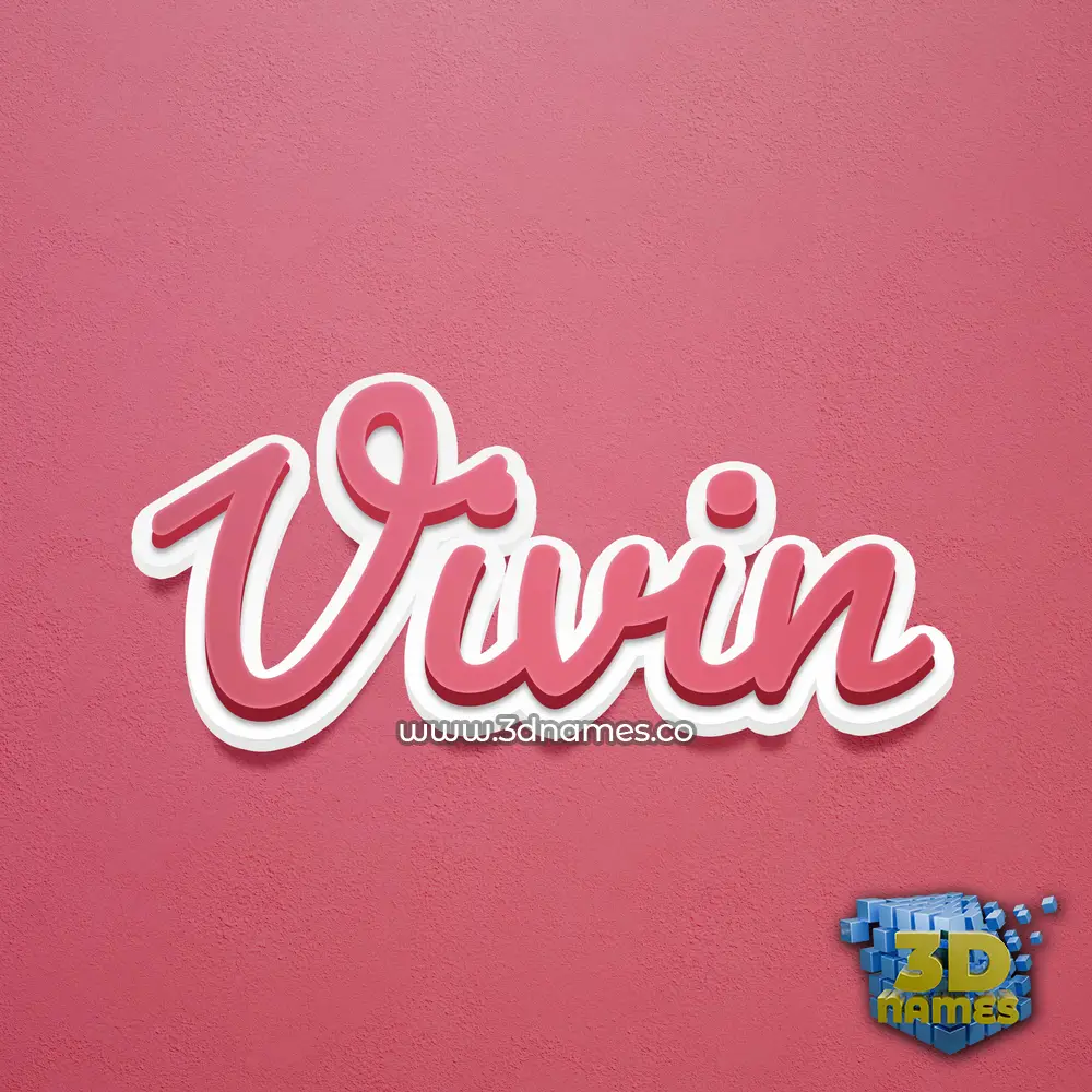 vivin in Red Scribble style - 3D name wallpaper