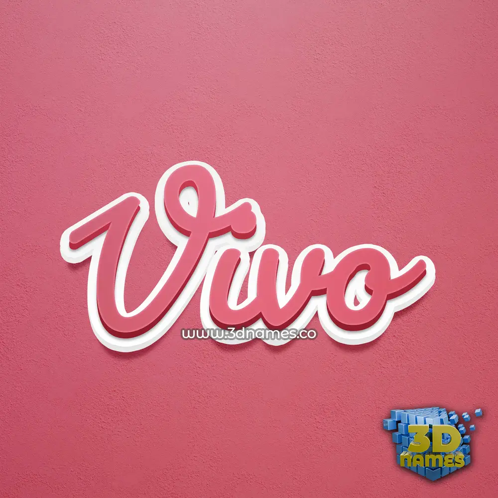 vivo in Red Scribble style - 3D name wallpaper