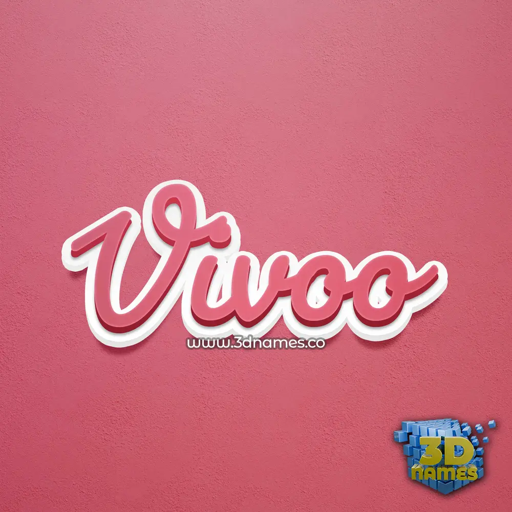 vivoo in Red Scribble style - 3D name wallpaper