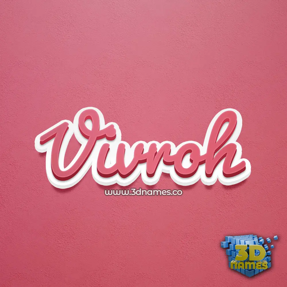 vivroh in Red Scribble style - 3D name wallpaper