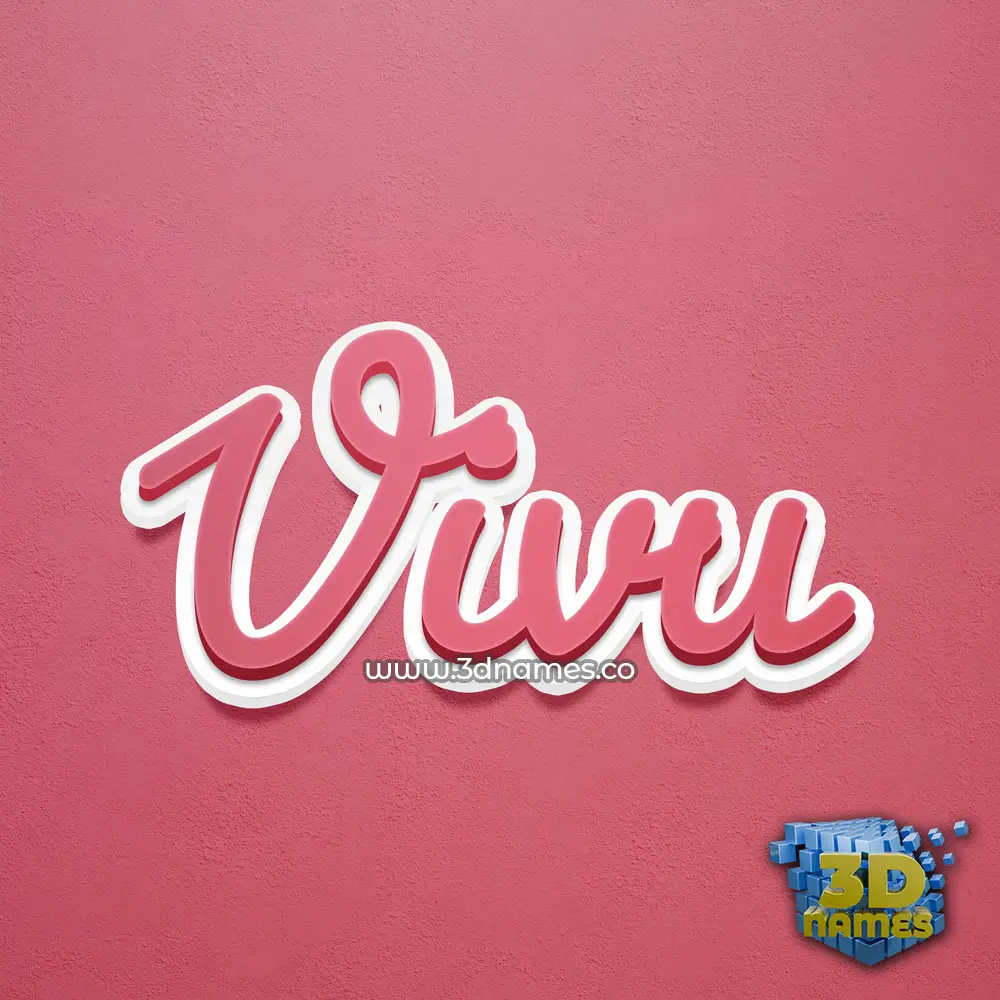 vivu in Red Scribble style - 3D name wallpaper