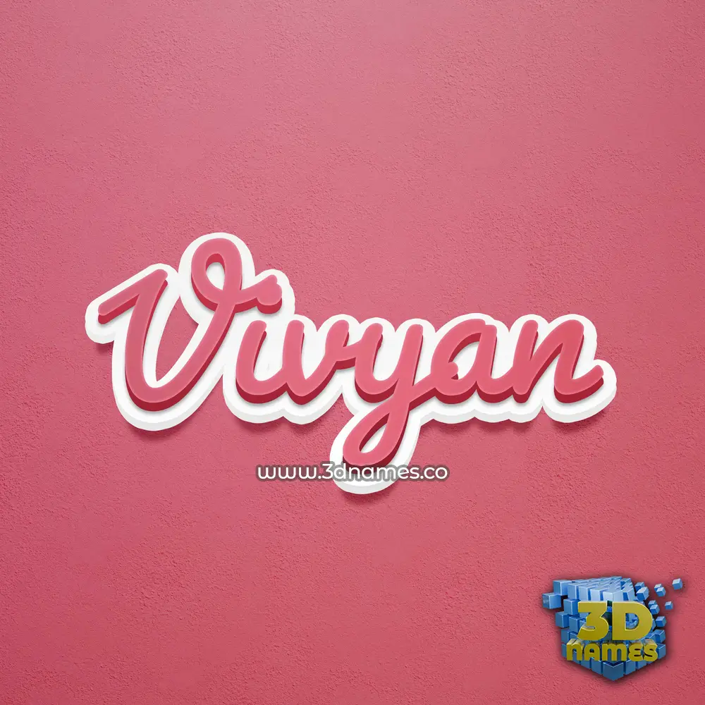 vivyan in Red Scribble style - 3D name wallpaper