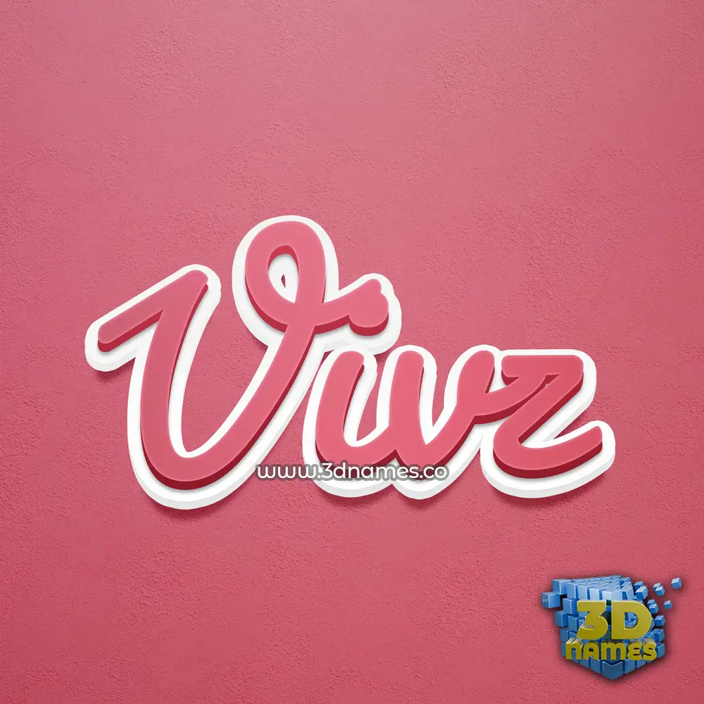 vivz in Red Scribble style - 3D name wallpaper