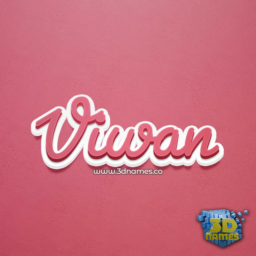viwan in Red Scribble style - 3D name wallpaper