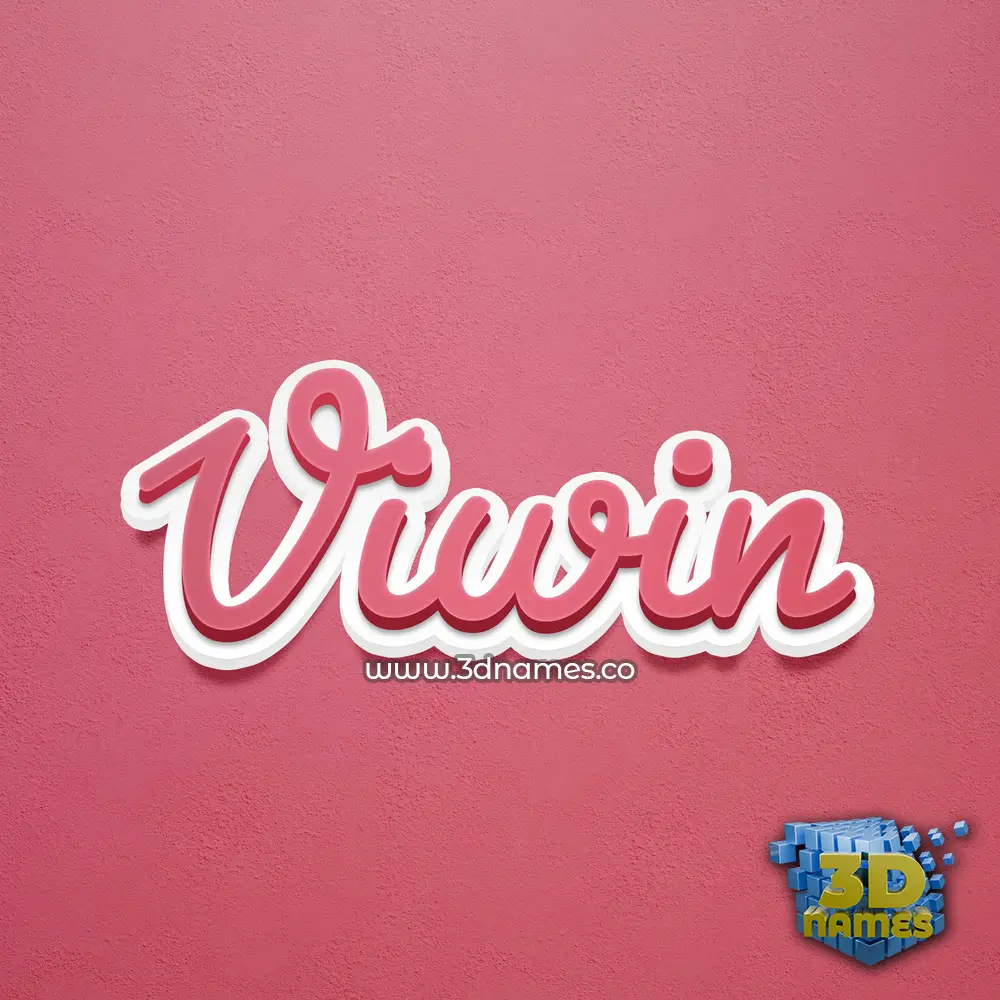 viwin in Red Scribble style - 3D name wallpaper