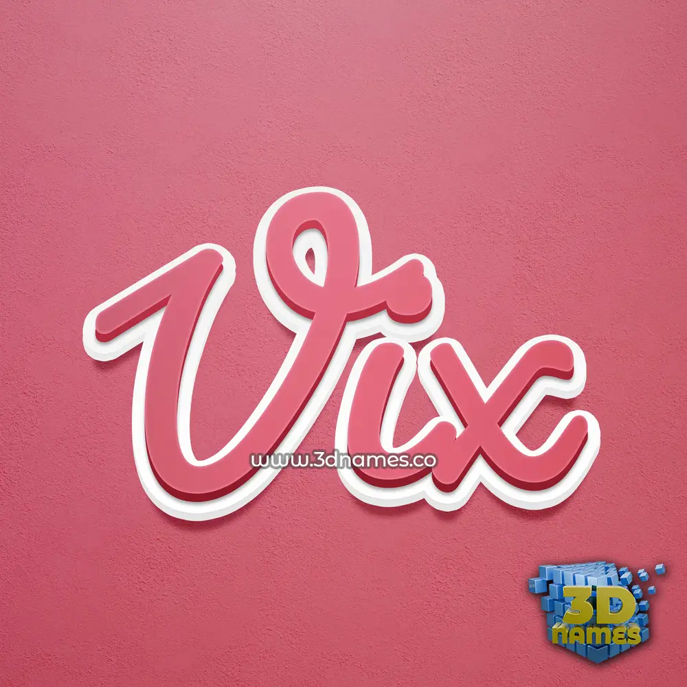 vix in Red Scribble style - 3D name wallpaper