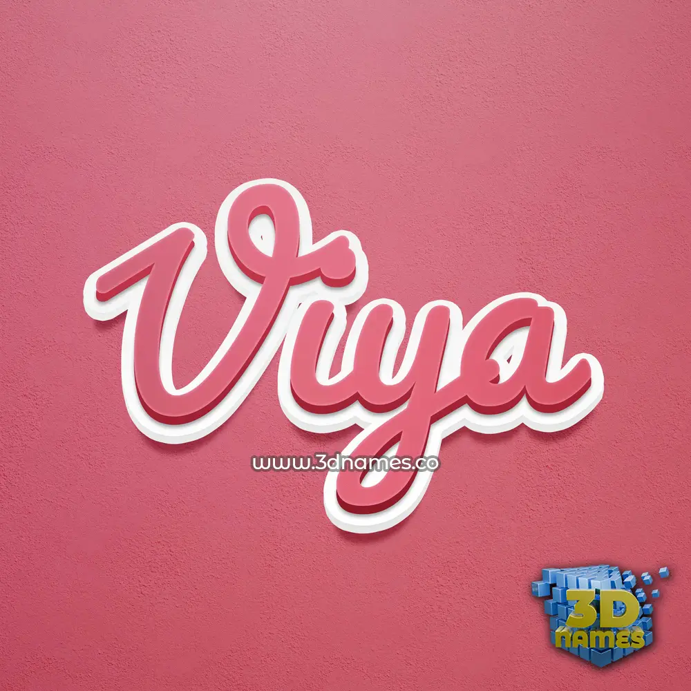 viya in Red Scribble style - 3D name wallpaper