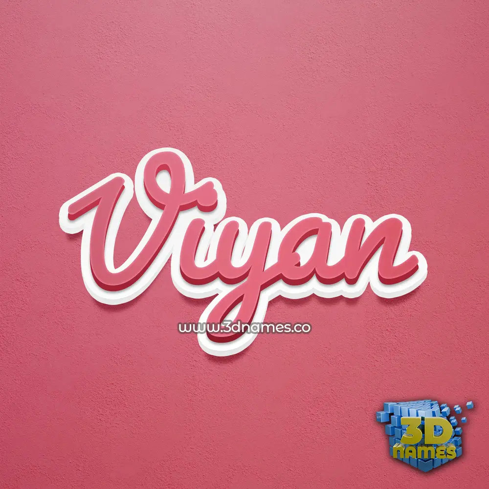 viyan in Red Scribble style - 3D name wallpaper