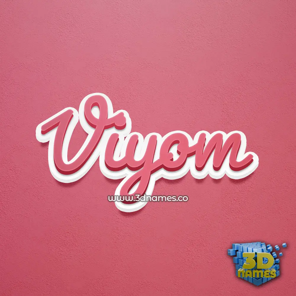 viyom in Red Scribble style - 3D name wallpaper