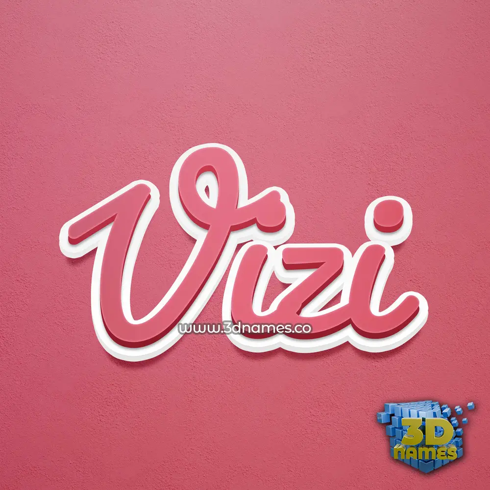 vizi in Red Scribble style - 3D name wallpaper