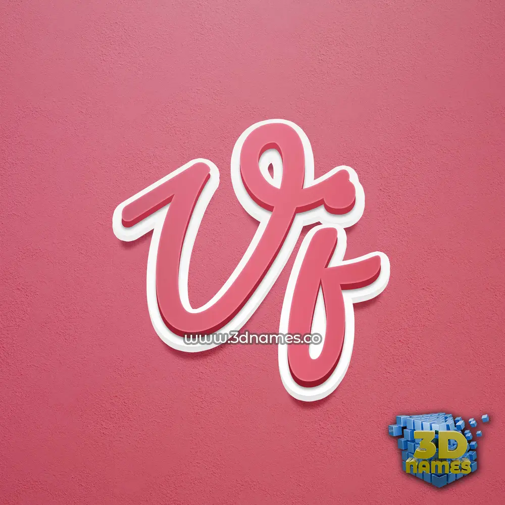 vj in Red Scribble style - 3D name wallpaper