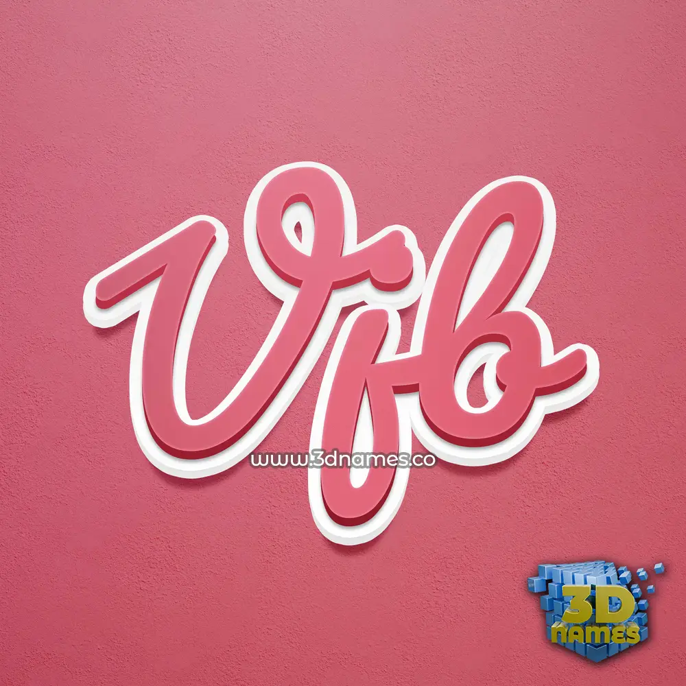 vjb in Red Scribble style - 3D name wallpaper
